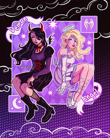 Character design: Demon and angel